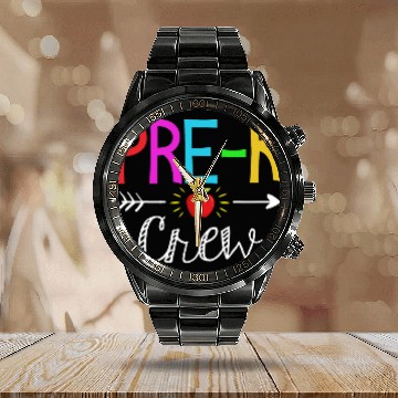 Discover Prek Crew Prek Teacher Student Team Back To School Baseball Tees Calendar Steel Band Watch