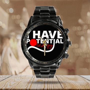 Discover I Have Potential Energy Physics Teacher Science Student 1 Baseball Tees Calendar Steel Band Watch