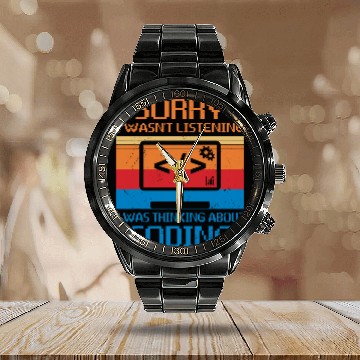 Discover Web Developer Website Development IT Programmer 5 Calendar Steel Band Watch
