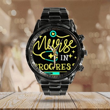 Discover nurses in progress nursing student Calendar Steel Band Watch