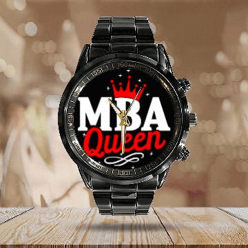 Discover MBA Student Queen Business Degree Graduation Baseball Tees Calendar Steel Band Watch