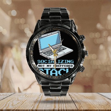 Discover Funny Coder Programming Developer Social Programmer Calendar Steel Band Watch
