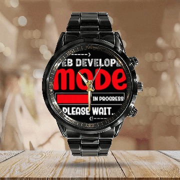 Discover Web Developer Mode Coding Developer Geek Programmer Calendar Steel Band Watch