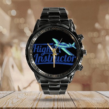 Discover Flight Instructor Pilot Trainer CFI Aviation Enthusiasts Calendar Steel Band Watch