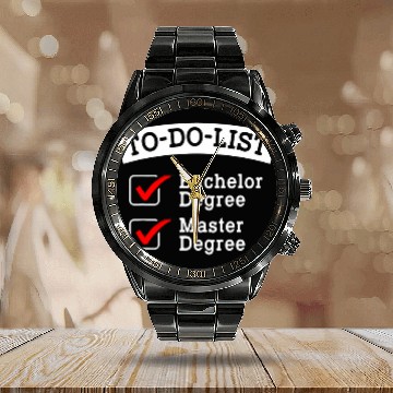 Discover MBA Student To Do Business Degree Graduation Calendar Steel Band Watch