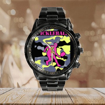 Discover Cool Camouflage Camo Pickleball Baseball Tees Calendar Steel Band Watch