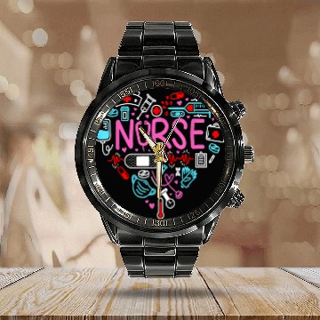 Discover nurses love nursing student rn life Zip Calendar Steel Band Watch