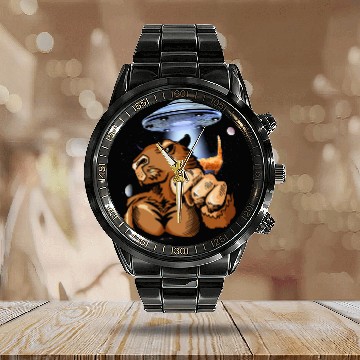 Discover capybaras Astronaut in Outer Space Galaxy capybaras Lovers Calendar Steel Band Watch