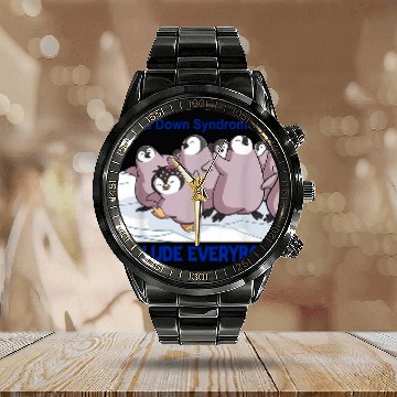 Discover World Down Syndromes Day Include Everybody Penguins Zip Calendar Steel Band Watch
