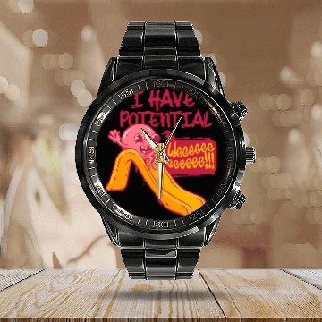 Discover I Have Potential Energy Funny Physics Science Teacher Nerds Baseball Tees Calendar Steel Band Watch
