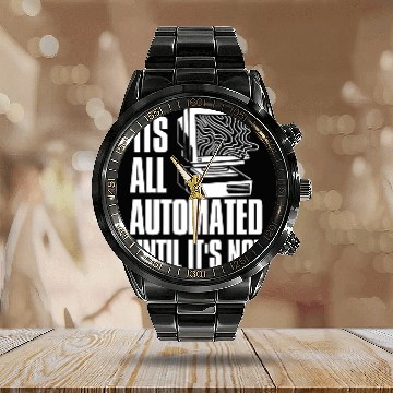 Discover Funny Coder Software Engineer Programmer Rpa Developer Calendar Steel Band Watch