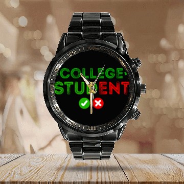 Discover Funny College Student Stud For Students College College Stud Baseball Tees Calendar Steel Band Watch