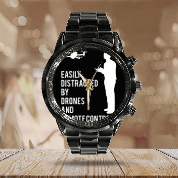 Discover Quadcopter Quadrotor Drone Pilot UAV Aircraft Funny Quote Baseball Tees Calendar Steel Band Watch