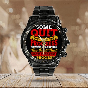 Discover Slow Progress is Still Progress Physical Therapist Baseball Tees Calendar Steel Band Watch