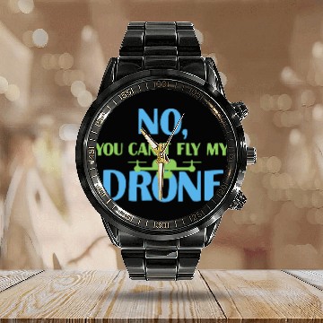 Discover Funny Drone Quote FPV Drone Calendar Steel Band Watch