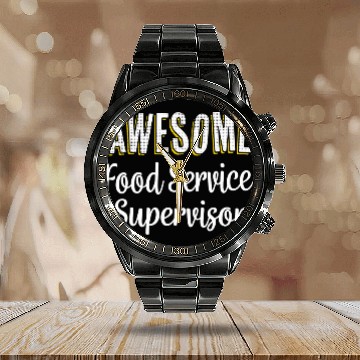 Discover Food Service Supervisor Funny Appreciation Calendar Steel Band Watch