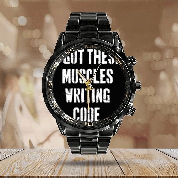 Discover Funny Developer Computer Programmer Funny Computer Coder 2 Calendar Steel Band Watch