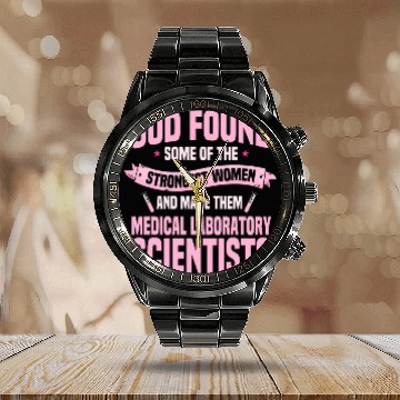 Discover medicals Laboratory Scientist Technician MLS Strongest Women Baseball Tees Calendar Steel Band Watch
