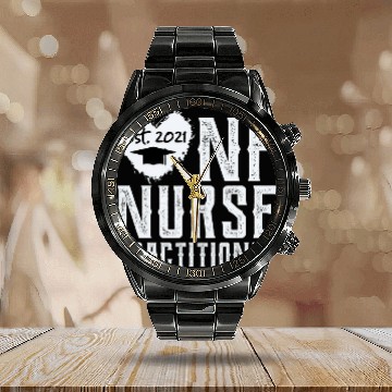 Discover nurses Practitioner Graduation NP APRN nurses Grad Funny Zip Calendar Steel Band Watch