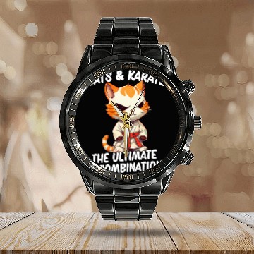 Discover Cats And Karate The Ultimate Combination 1 Calendar Steel Band Watch