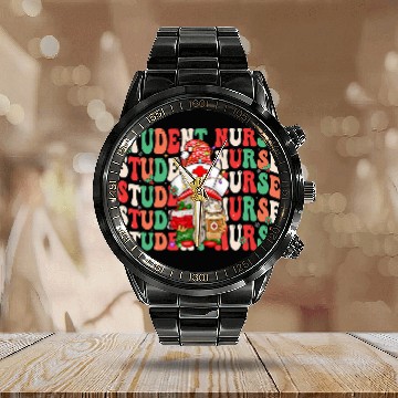 Discover Groovy Student nurses Christmas Gnome Funny Nursing Student Calendar Steel Band Watch