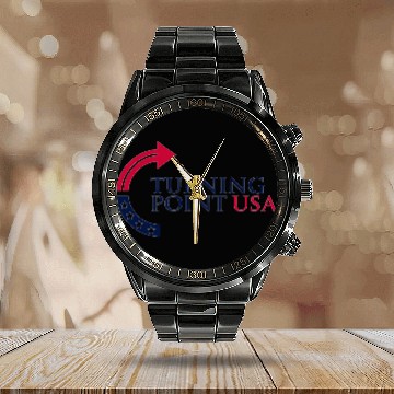 Discover Charlie Kirk Turning Point USA Unisex Graphic Calendar Steel Band Watch