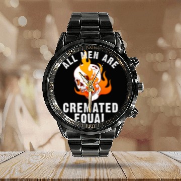 Discover Funny Funeral Director Gift Mortician All Men Cremated Equal 1 Baseball Tees Calendar Steel Band Watch