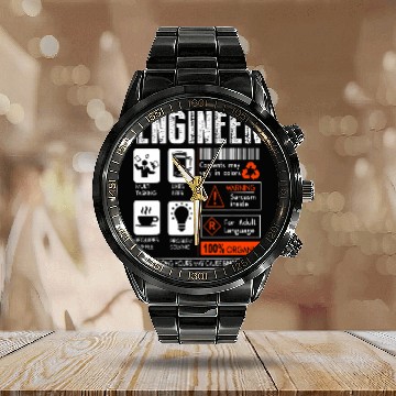 Discover Funny Engineer Engineering Student Calendar Steel Band Watch
