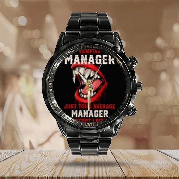 Discover Vampire Manager Halloween Boss Scary Employer Work Calendar Steel Band Watch