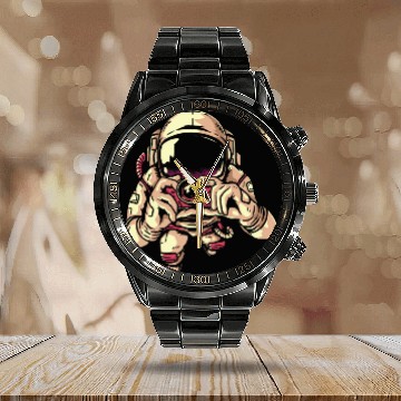 Discover Vaporwave Aesthetic Astronaut Calendar Steel Band Watch