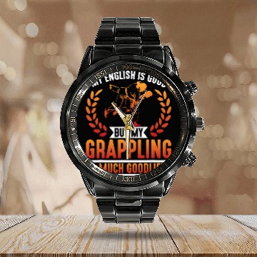 Discover Funny Fighting Gift for kickboxing and Karate Fighter Calendar Steel Band Watch