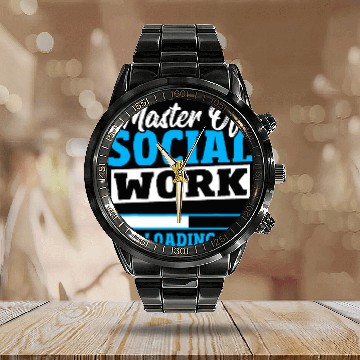 Discover Caseworker Political Science Social Worker Baseball Tees Calendar Steel Band Watch