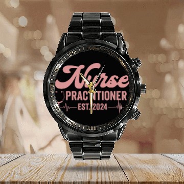 Discover nurses Practitioner Est 2024 Graduation Students Seniors 2024 Calendar Steel Band Watch