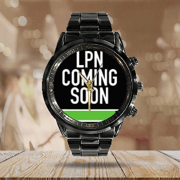 Discover LPN Coming Soon Nursing Student Grad Baseball Tees Calendar Steel Band Watch