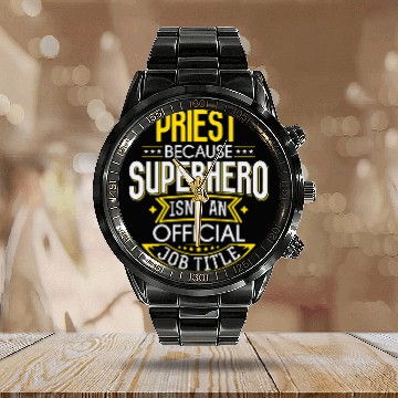 Discover Priest Idea Funny Superhero Job Priest Calendar Steel Band Watch