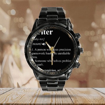 Discover Writer Funny Dictionary Definition Calendar Steel Band Watch