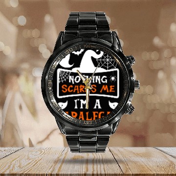 Discover Funny Halloween Vampire Paralegal Calendar Steel Band Watch