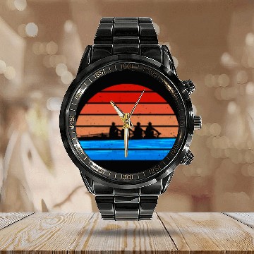Discover Crew Boat Rowing Boat Sculling Lovers Rower Row Team 4 Baseball Tees Calendar Steel Band Watch