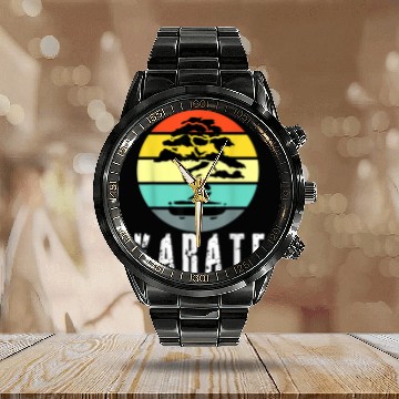 Discover vintages Bonsai Karate Sunset Martial Arts Student Calendar Steel Band Watch