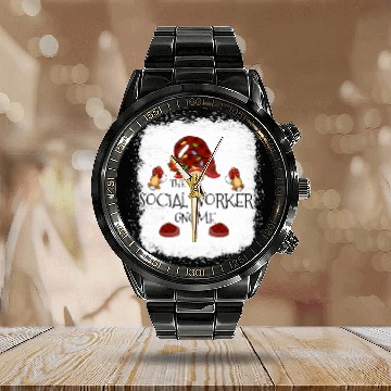Discover mb Social Worker Gnome Christmas Light Bleache Baseball Tees Calendar Steel Band Watch