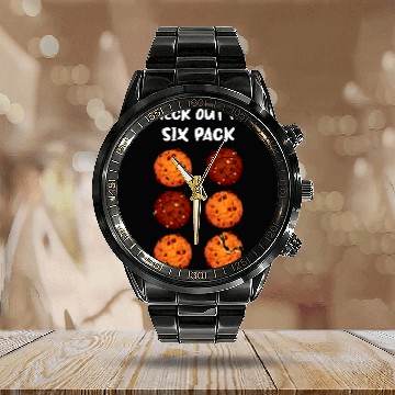 Discover Check Out My Six Pack Chocolate Chip Cookie Funny Workout Calendar Steel Band Watch