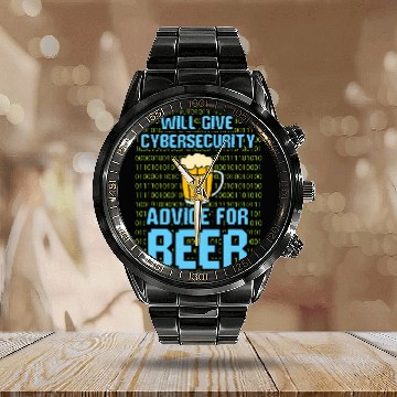 Discover Security System Computer Programmer Cybersecurity Calendar Steel Band Watch