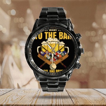 Discover Mens Pool Billiard For Pool Player Billiard Player 8 Calendar Steel Band Watch