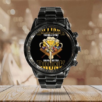 Discover Mens Pool Billiard For Pool Player Billiard Player 3 Calendar Steel Band Watch