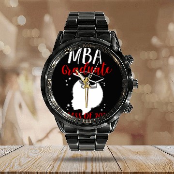 Discover MBA Student Business Degree Graduation 1 Calendar Steel Band Watch