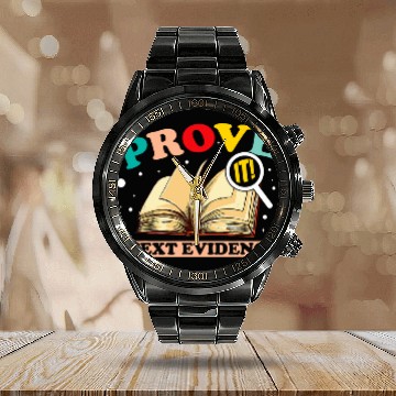 Discover Prove It Text Evidence Reading Teacher 8 Calendar Steel Band Watch