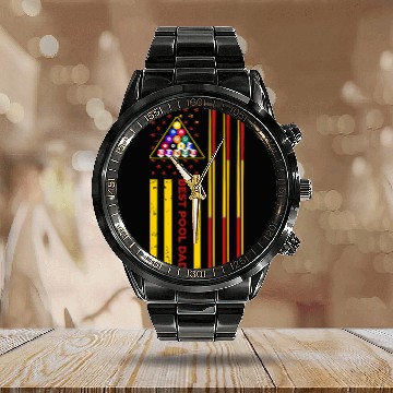 Discover Mens Pool Billiard For Pool Player Billiard Player 4 Calendar Steel Band Watch