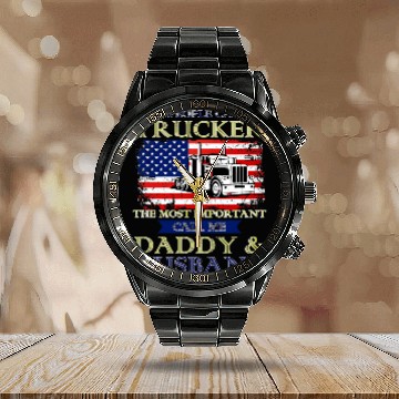 Discover Some People call me Trucker the important call me Daddy Calendar Steel Band Watch