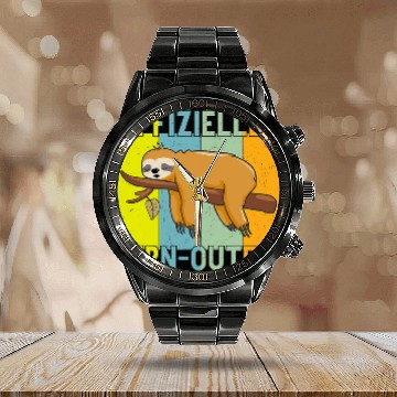 Discover Student Lazy School Learning Lounge Sloth Calendar Steel Band Watch