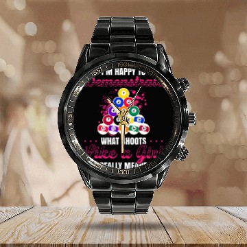 Discover Mens Pool Billiard For Pool Player Billiard Player 15 Calendar Steel Band Watch